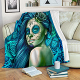 Calavera Fresh Look Design #2 Throw Blanket (Turquoise Tiffany Rose) - FREE SHIPPING Calavera Fresh Look Design #2 Throw Blanket (Turquoise Tiffany Rose) - FREE SHIPPING