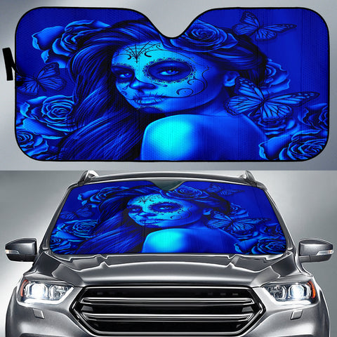 Calavera Fresh Look Design #2 Auto Sun Shade (Blue Elusive Rose) - FREE SHIPPING Calavera Fresh Look Design #2 Auto Sun Shade (Blue Elusive Rose) - FREE SHIPPING