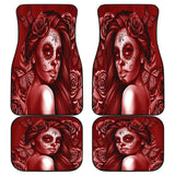 Calavera Fresh Look Design #2 Car Floor Mats (Red Freedom Rose, Front & Back) - FREE SHIPPING Calavera Fresh Look Design #2 Car Floor Mats (Red Freedom Rose, Front & Back) - FREE SHIPPING