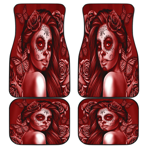 Calavera Fresh Look Design #2 Car Floor Mats (Red Freedom Rose, Front & Back) - FREE SHIPPING Calavera Fresh Look Design #2 Car Floor Mats (Red Freedom Rose, Front & Back) - FREE SHIPPING