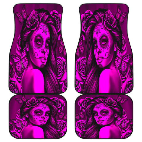 Calavera Fresh Look Design #2 Car Floor Mats (Pink Easy On The Eyes Rose, Front & Back) - FREE SHIPPING Calavera Fresh Look Design #2 Car Floor Mats (Pink Easy On The Eyes Rose, Front & Back) - FREE SHIPPING