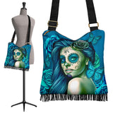 Calavera Fresh Look Design #2 Cross-Body Boho Handbag (Turquoise Tiffany Rose) - FREE SHIPPING Calavera Fresh Look Design #2 Cross-Body Boho Handbag (Turquoise Tiffany Rose) - FREE SHIPPING
