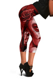 Calavera Fresh Look Design #2 Capri Leggings (Red Freedom Rose) - FREE SHIPPING Calavera Fresh Look Design #2 Capri Leggings (Red Freedom Rose) - FREE SHIPPING