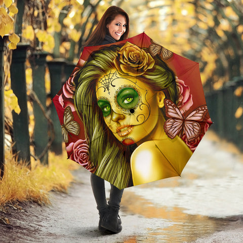 Calavera Fresh Look Design #2 Umbrella (Yellow Smiley Face Rose) - FREE SHIPPING Calavera Fresh Look Design #2 Umbrella (Yellow Smiley Face Rose) - FREE SHIPPING