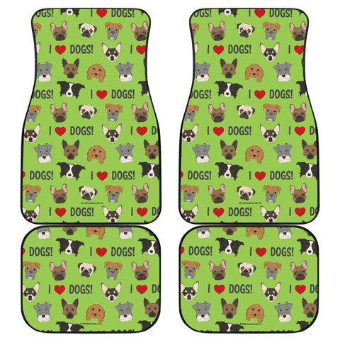 I Love Dogs Car Floor Mats (Richmond SPCA Green, Front & Back) - FREE SHIPPING I Love Dogs Car Floor Mats (Richmond SPCA Green, Front & Back) - FREE SHIPPING