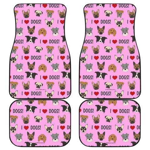 I Love Dogs Car Floor Mats (Richmond SPCA Light Pink, Front & Back) - FREE SHIPPING I Love Dogs Car Floor Mats (Richmond SPCA Light Pink, Front & Back) - FREE SHIPPING