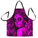 Calavera Fresh Look Design #2 Women's Apron (Pink Easy On The Eyes Rose) - FREE SHIPPING Calavera Fresh Look Design #2 Women's Apron (Pink Easy On The Eyes Rose) - FREE SHIPPING