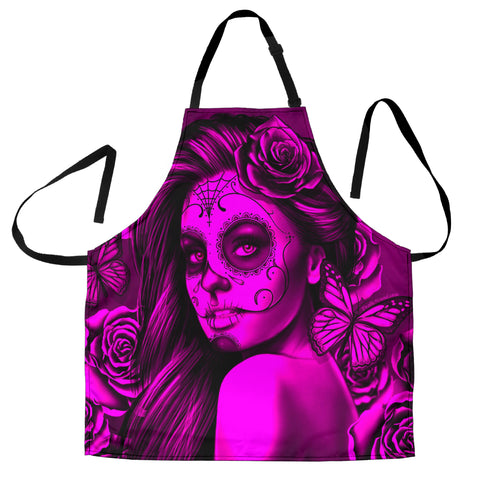 Calavera Fresh Look Design #2 Women's Apron (Pink Easy On The Eyes Rose) - FREE SHIPPING Calavera Fresh Look Design #2 Women's Apron (Pink Easy On The Eyes Rose) - FREE SHIPPING