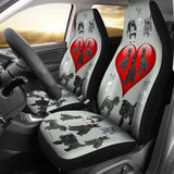 I Love Schnauzers Car Seat Covers (Silver Martin, With Heart)  - FREE SHIPPING I Love Schnauzers Car Seat Covers (Silver Martin, With Heart)  - FREE SHIPPING