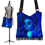 Calavera Fresh Look Design #2 Cross-Body Boho Handbag (Blue Elusive Rose) - FREE SHIPPING Calavera Fresh Look Design #2 Cross-Body Boho Handbag (Blue Elusive Rose) - FREE SHIPPING