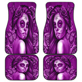 Calavera Fresh Look Design #2 Car Floor Mats (Purple Night Owl Rose, Front & Back) - FREE SHIPPING Calavera Fresh Look Design #2 Car Floor Mats (Purple Night Owl Rose, Front & Back) - FREE SHIPPING