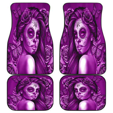 Calavera Fresh Look Design #2 Car Floor Mats (Purple Night Owl Rose, Front & Back) - FREE SHIPPING Calavera Fresh Look Design #2 Car Floor Mats (Purple Night Owl Rose, Front & Back) - FREE SHIPPING