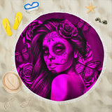Calavera Fresh Look Design #2 Beach Blanket (Pink Easy On The Eyes Rose) - FREE SHIPPING Calavera Fresh Look Design #2 Beach Blanket (Pink Easy On The Eyes Rose) - FREE SHIPPING