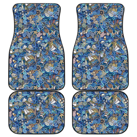 Nautical Design Car Floor Mats (Ocean Blue, Front & Back) - FREE SHIPPING Nautical Design Car Floor Mats (Ocean Blue, Front & Back) - FREE SHIPPING