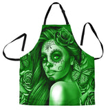 Calavera Fresh Look Design #2 Women's Apron (Green Lime Rose) - FREE SHIPPING Calavera Fresh Look Design #2 Women's Apron (Green Lime Rose) - FREE SHIPPING