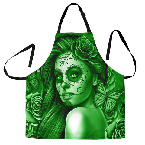 Calavera Fresh Look Design #2 Women's Apron (Green Lime Rose) - FREE SHIPPING Calavera Fresh Look Design #2 Women's Apron (Green Lime Rose) - FREE SHIPPING