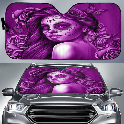 Calavera Fresh Look Design #2 Auto Sun Shade (Purple Night Owl Rose) - FREE SHIPPING Calavera Fresh Look Design #2 Auto Sun Shade (Purple Night Owl Rose) - FREE SHIPPING