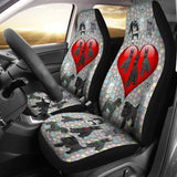 I Love Schnauzers Car Seat Covers (Paw Prints, With Heart)  - FREE SHIPPING I Love Schnauzers Car Seat Covers (Paw Prints, With Heart)  - FREE SHIPPING