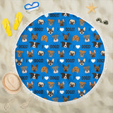 I Love Dogs Beach Blanket (FPD Blue) - FREE SHIPPING I Love Dogs Beach Blanket (FPD Blue) - FREE SHIPPING