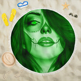Calavera Fresh Look Design #3 Beach Blanket (Green Emerald) - FREE SHIPPING Calavera Fresh Look Design #3 Beach Blanket (Green Emerald) - FREE SHIPPING