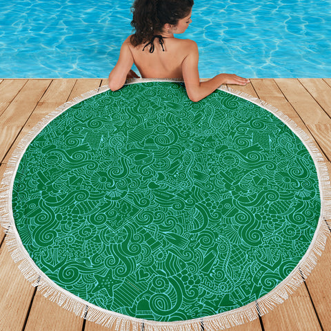Nautical Design Beach Blanket (Dark Green) - FREE SHIPPING Nautical Design Beach Blanket (Dark Green) - FREE SHIPPING