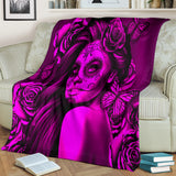 Calavera Fresh Look Design #2 Throw Blanket (Pink Easy On The Eyes Rose) - FREE SHIPPING Calavera Fresh Look Design #2 Throw Blanket (Pink Easy On The Eyes Rose) - FREE SHIPPING