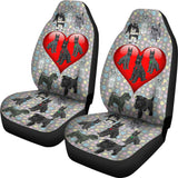 I Love Schnauzers Car Seat Covers (Paw Prints, With Heart)  - FREE SHIPPING I Love Schnauzers Car Seat Covers (Paw Prints, With Heart)  - FREE SHIPPING