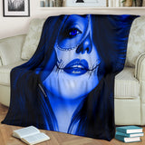 Calavera Fresh Look Design #3 Throw Blanket (Blue Lapis Lazuli) - FREE SHIPPING Calavera Fresh Look Design #3 Throw Blanket (Blue Lapis Lazuli) - FREE SHIPPING