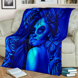 Calavera Fresh Look Design #2 Throw Blanket (Blue Elusive Rose) - FREE SHIPPING Calavera Fresh Look Design #2 Throw Blanket (Blue Elusive Rose) - FREE SHIPPING