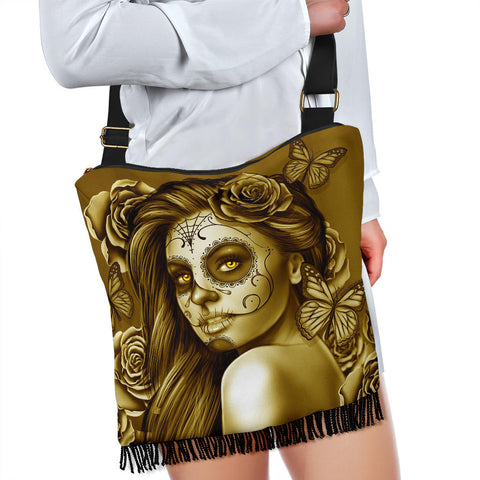 Calavera Fresh Look Design #2 Cross-Body Boho Handbag (Hazel Sparkle & Shine Rose) - FREE SHIPPING Calavera Fresh Look Design #2 Cross-Body Boho Handbag (Hazel Sparkle & Shine Rose) - FREE SHIPPING