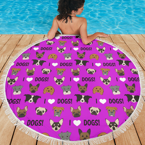 I Love Dogs Beach Blanket (FPD Lilac) - FREE SHIPPING I Love Dogs Beach Blanket (FPD Lilac) - FREE SHIPPING