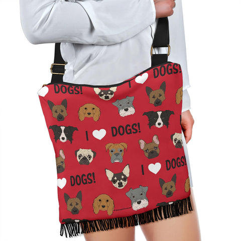 I Love Dogs Cross-Body Boho Handbag - FREE SHIPPING I Love Dogs Cross-Body Boho Handbag - FREE SHIPPING