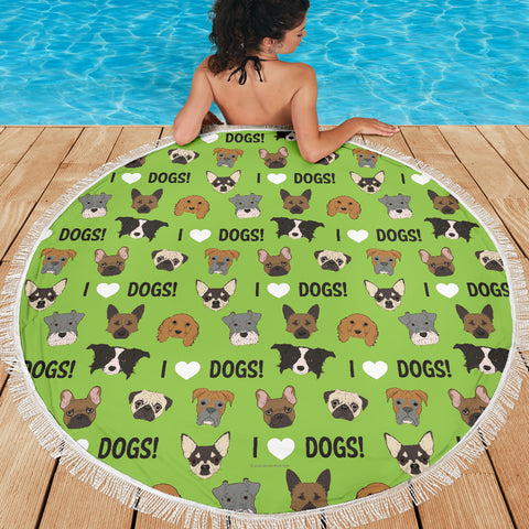 I Love Dogs Beach Blanket (Richmond SPCA Green) - FREE SHIPPING I Love Dogs Beach Blanket (Richmond SPCA Green) - FREE SHIPPING