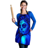 Calavera Fresh Look Design #2 Women's Apron (Blue Elusive Rose) - FREE SHIPPING Calavera Fresh Look Design #2 Women's Apron (Blue Elusive Rose) - FREE SHIPPING