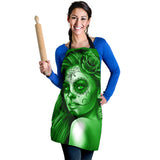 Calavera Fresh Look Design #2 Women's Apron (Green Lime Rose) - FREE SHIPPING Calavera Fresh Look Design #2 Women's Apron (Green Lime Rose) - FREE SHIPPING