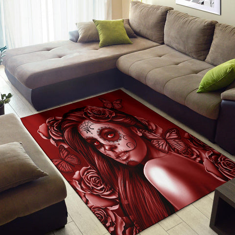 Calavera Fresh Look Design #2 Floor Covering (Vertical, Red Freedom Rose) - FREE SHIPPING