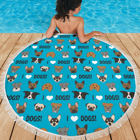 I Love Dogs Beach Blanket (Richmond SPCA Blue) - FREE SHIPPING I Love Dogs Beach Blanket (Richmond SPCA Blue) - FREE SHIPPING