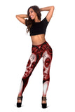 Calavera Fresh Look Design #2 Leggings (Red Freedom Rose) - FREE SHIPPING Calavera Fresh Look Design #2 Leggings (Red Freedom Rose) - FREE SHIPPING