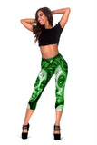 Calavera Fresh Look Design #2 Capri Leggings (Green Lime Rose) - FREE SHIPPING Calavera Fresh Look Design #2 Capri Leggings (Green Lime Rose) - FREE SHIPPING