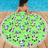 Cute Pandas Design #1 Beach Blanket (Green) - FREE SHIPPING Cute Pandas Design #1 Beach Blanket (Green) - FREE SHIPPING
