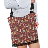 Wildlife Collection - Forest Animals Cross-Body Boho Handbag (Rust) - FREE SHIPPING Wildlife Collection - Forest Animals Cross-Body Boho Handbag (Rust) - FREE SHIPPING