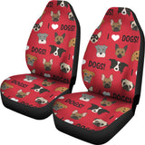 I Love Dogs Car Seat Covers (Red)  - FREE SHIPPING I Love Dogs Car Seat Covers (Red)  - FREE SHIPPING