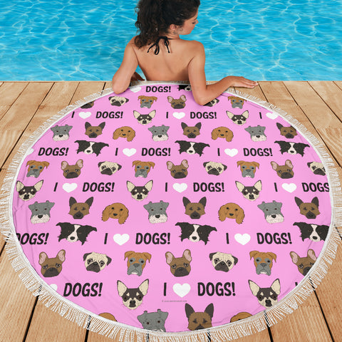 I Love Dogs Beach Blanket (Richmond SPCA Light Pink) - FREE SHIPPING I Love Dogs Beach Blanket (Richmond SPCA Light Pink) - FREE SHIPPING