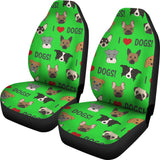 I Love Dogs Car Seat Covers (FPD Green) - FREE SHIPPING I Love Dogs Car Seat Covers (FPD Green) - FREE SHIPPING