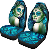 Calavera Fresh Look Design #2 Car Seat Covers (Turquoise Tiffany Rose) - FREE SHIPPING Calavera Fresh Look Design #2 Car Seat Covers (Turquoise Tiffany Rose) - FREE SHIPPING
