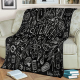 Science Chalkboard Design #1 Throw Blanket (Black) - FREE SHIPPING