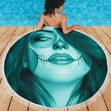 Calavera Fresh Look Design #3 Beach Blanket (Ice Blue Aquamarine) - FREE SHIPPING Calavera Fresh Look Design #3 Beach Blanket (Ice Blue Aquamarine) - FREE SHIPPING