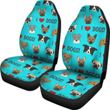 I Love Dogs Car Seat Covers (FPD Cyan) - FREE SHIPPING I Love Dogs Car Seat Covers (FPD Cyan) - FREE SHIPPING