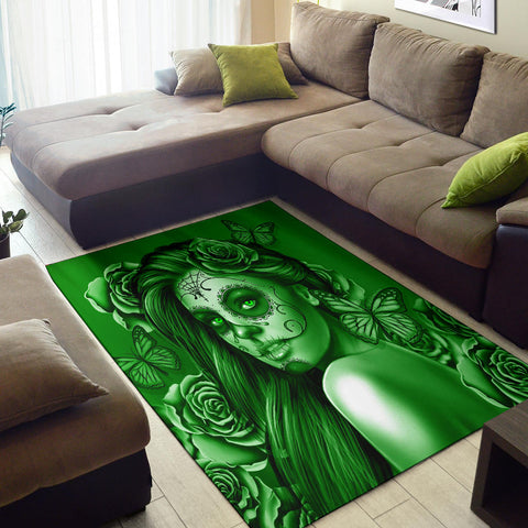 Calavera Fresh Look Design #2 Floor Covering (Vertical, Green Lime Rose) - FREE SHIPPING