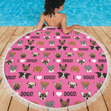 I Love Dogs Beach Blanket (Richmond SPCA Dark Pink) - FREE SHIPPING I Love Dogs Beach Blanket (Richmond SPCA Dark Pink) - FREE SHIPPING